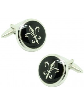 Lys black flower ICON shirt cufflinks
