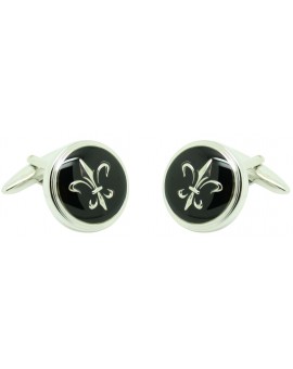 Lys black flower ICON shirt cufflinks 2