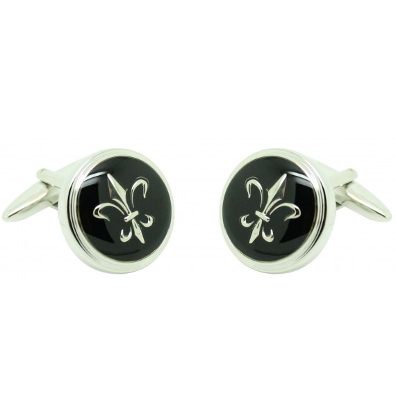 Lys black flower ICON shirt cufflinks