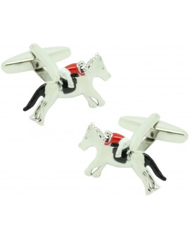 Gemelos para camisa caballo y jinete 3D