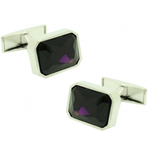 Gemelos para camisa Swarovski square Violeta