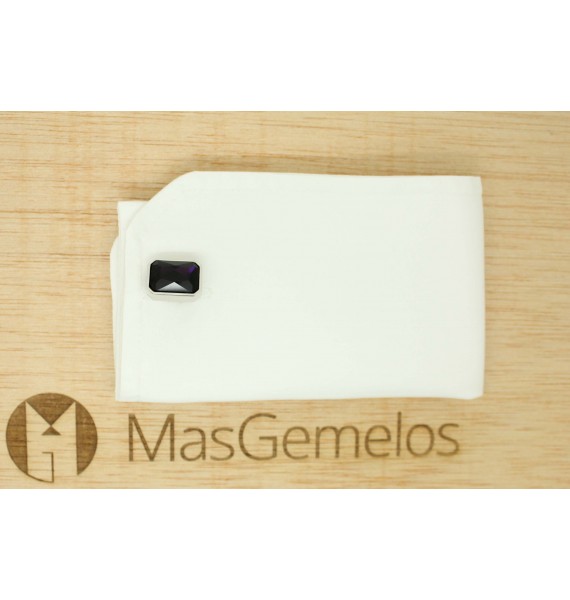 Violette quadratische Kristalledelstein-Manschettenknöpfe