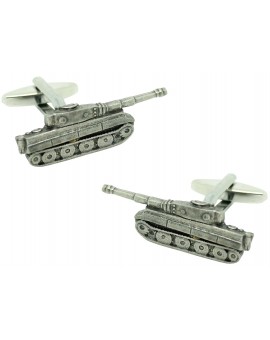 plated 3D tank cufflinks