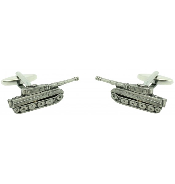 plated 3D tank cufflinks