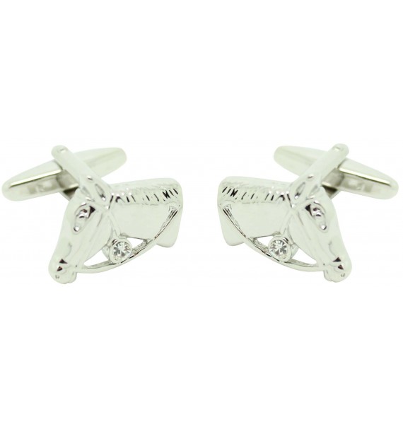Gemelos para camisa cabeza caballo plated con cristal