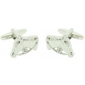 Silver horse head cufflinks with crystal
