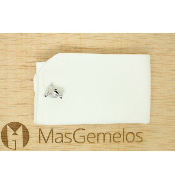 Gemelos para camisa cabeza caballo plated con cristal