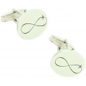 Gemelos Personalizados Infinito Avión Oval Plata 925 