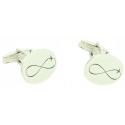 Boutons de manchette personnalisés Infinite Avion Ovale Argent 925