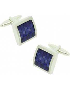 Gemelos para camisa ICON square blue enamel