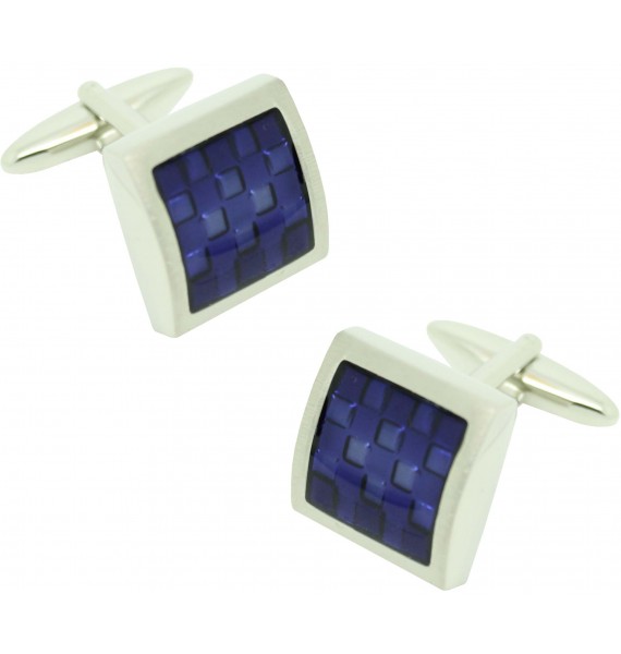 Gemelos para camisa ICON square blue enamel