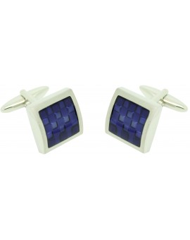 Gemelos para camisa ICON square blue enamel 2