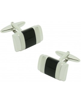 Gemelos para camisa ICON line tone black rectangle