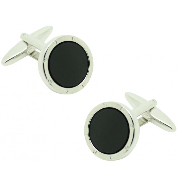 Gemelos para camisa ICON black round screw