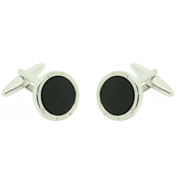 Boutons de manchette chemise noire ICON fleur de lys