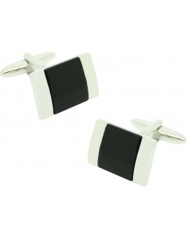 Gemelos para camisa ICON black rectangular Onix