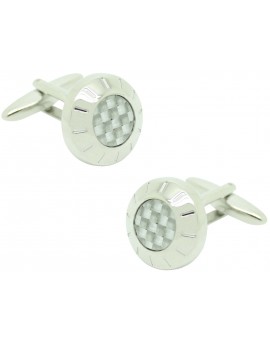 Gemelos para camisa ICON fibra carbon gris