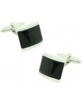 Gemelos para camisa ICON retangular negro infinity