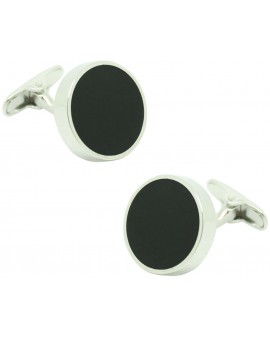 Gemelos para camisa ICON round black elegant