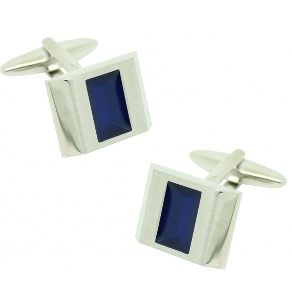 Gemelos para camisa ICON classic square blue enamel