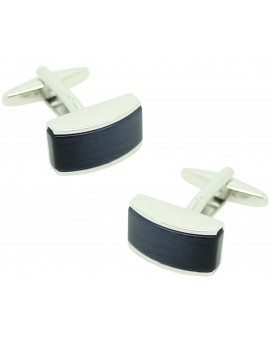 Cufflinks for shirt navy blue rectangular stone II