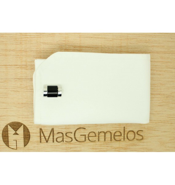 Gemelos para camisa piedra rectangular negro plated