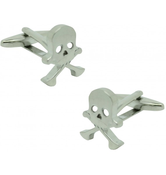  silver plated original skull shirt cufflinks