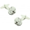 Silver Plated Ribbed Rail Knot Cufflinks 