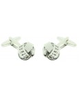 Silver Plated Ribbed Rail Knot Cufflinks 