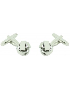 Silver Plated Smooth Knot Cufflinks 2