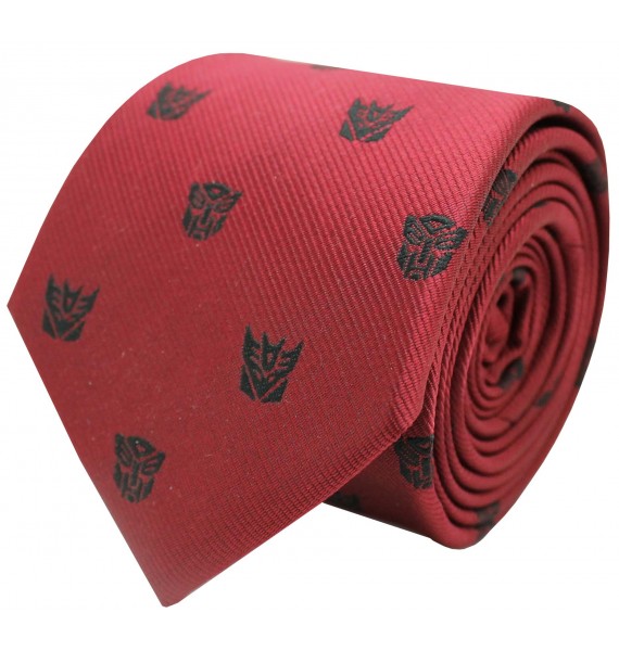 Red Transformers and Decepticons tie