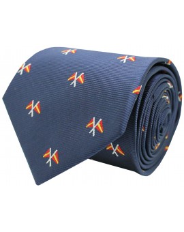 Silk tie with bull Spain navy blue