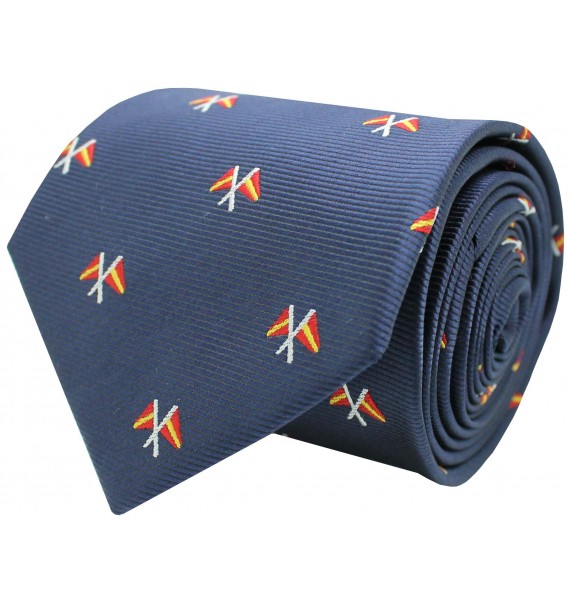 Corbata bandera nautica de España azul marino