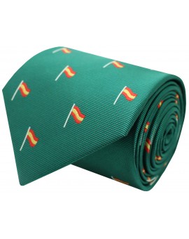 Corbata bandera España en mastil - verde