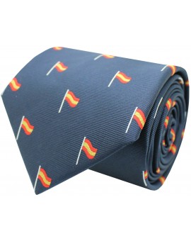 Silk tie with bull Spain navy blue
