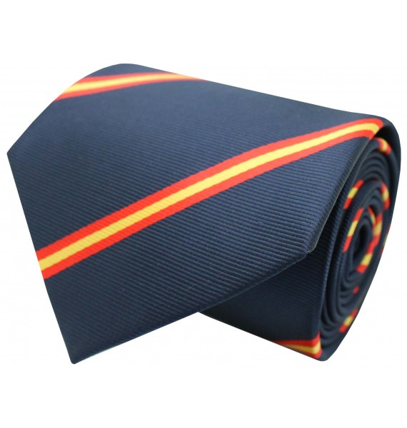 Corbata con bandera España diagonal azul marino