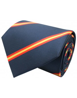 Navy blue diagonal Spain flag tie