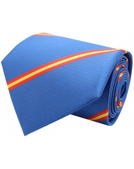 Corbata con bandera España diagonal azul claro