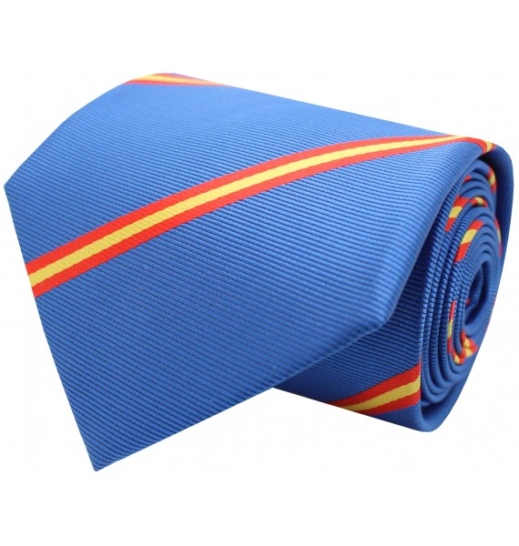 Corbata con bandera España diagonal azul claro