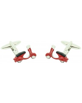Abotoaduras de camisa Vespa 3D vermelhas originais