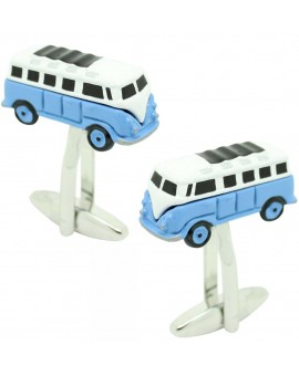 Gemelos para camisa Furgoneta Hippie azul