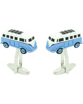 Gemelos para camisa Furgoneta Hippie azul 2