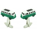 Cufflinks for shirt Hippie van green