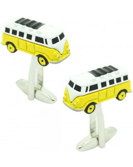 Gemelos para camisa Furgoneta Hippie amarillo