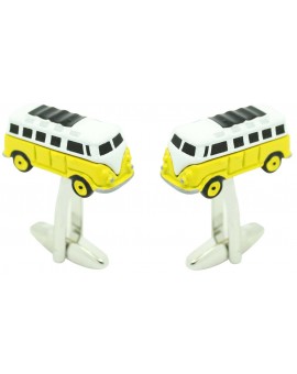Cufflinks for shirt Hippie van yellow 2