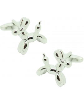Silver Plated Balloon Dog Cufflinks