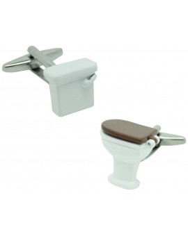Gemelos para camisa Inodoro blanco
