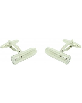 Gemelos para camisa Bala de Escopeta plateada