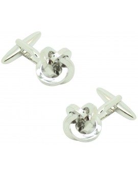 Gemelos para camisa ICON nudo plateado pulido