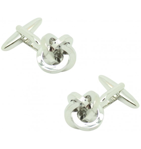 polished silver knot ICON shirt cufflinks